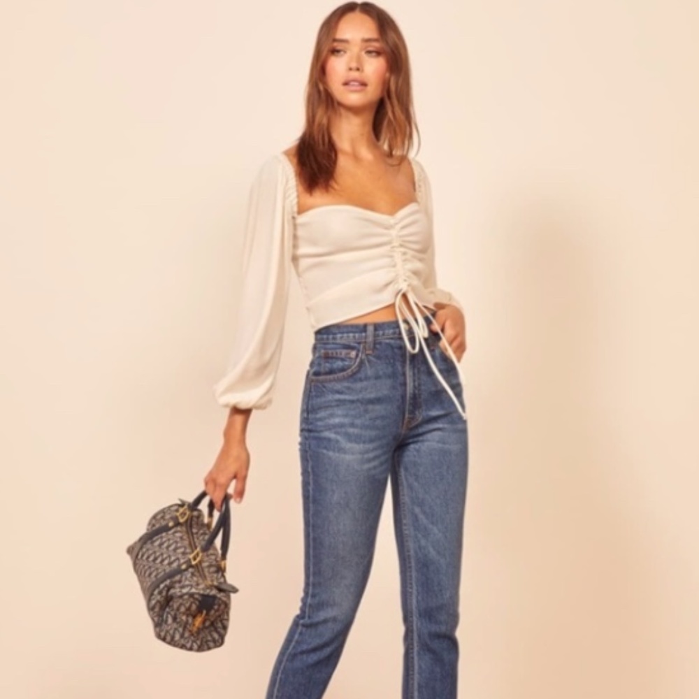 Reformation Desmond Top in Ivory